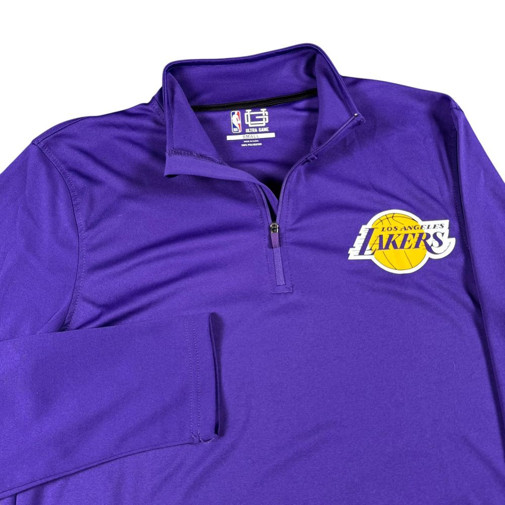 Los Angeles Lakers Ultra Game Shirt Mens‎ Small Lightweight 1/4 Zip Stretch Wick